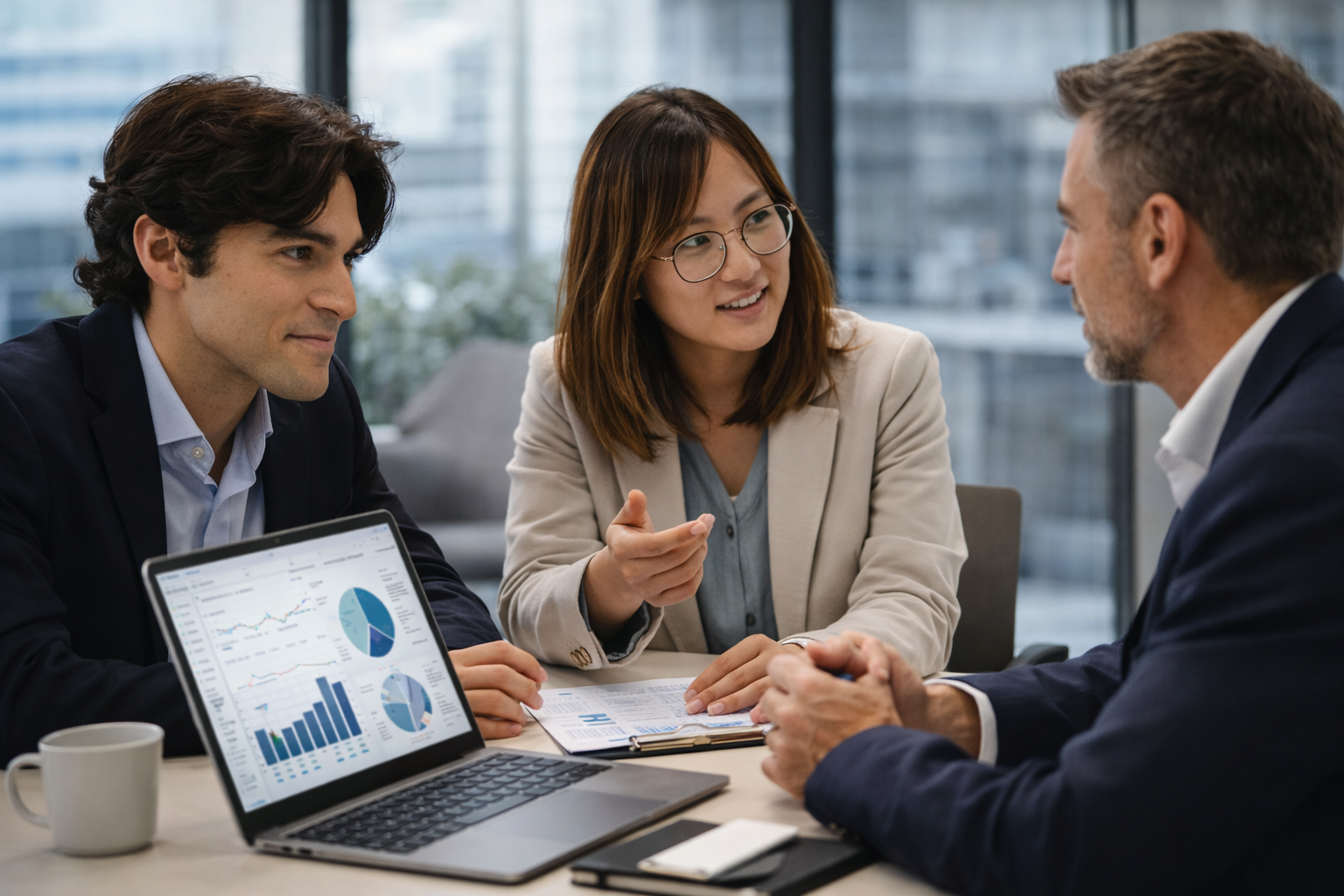 the procurement office team in a meeting
