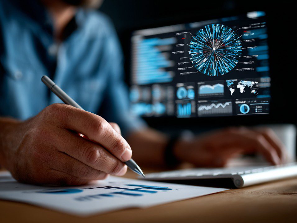 Procurement analyst reviewing spend data